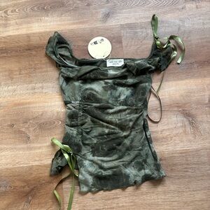 NEW Olive Off-Shoulder Blouse - Small